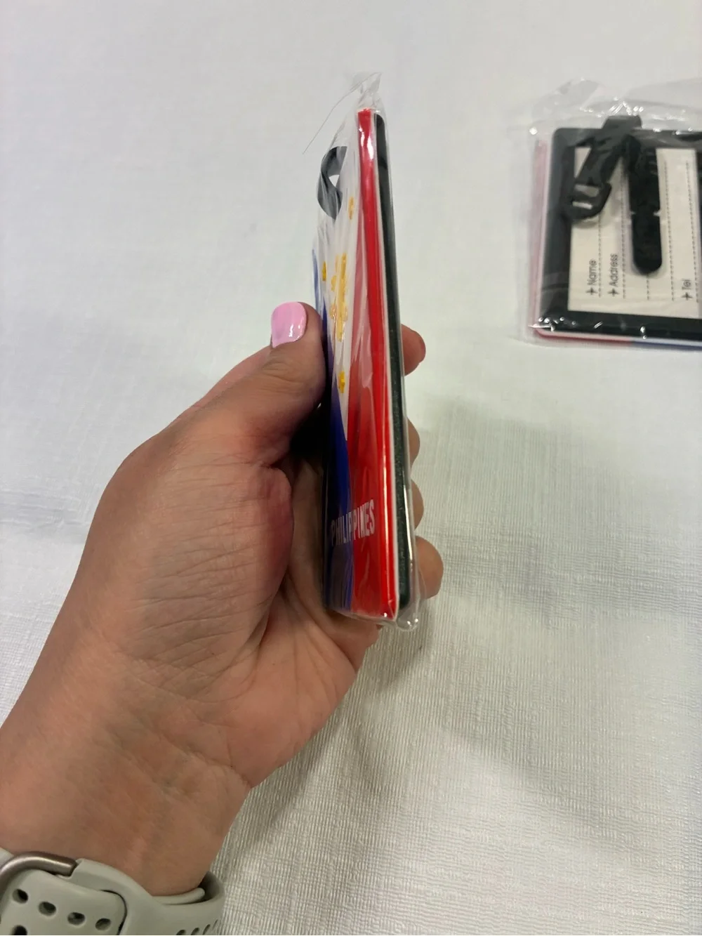 New set of three Philippines Flag Key & Card Holder - Red, Blue & White
